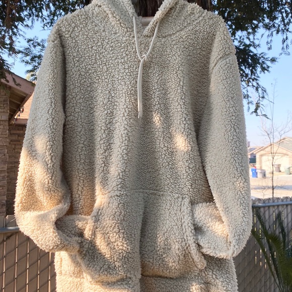 mens tan sherpa hoodie